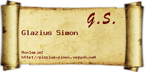 Glazius Simon névjegykártya